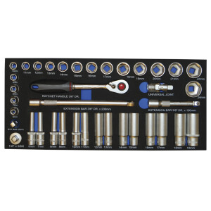 Topnøglesæt 3/8"kort+lang B-EVA8902