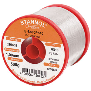 Stannol loddetin m/flus Sn60Pb40 ø1