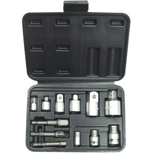 Adaptersæt t/topnøgler 1/4"-3/8"-1/2"-3/4" 12 dele