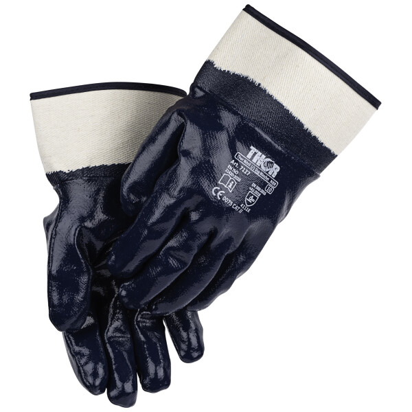 Nitril-handsker blå heldyp m/manchet 7127-11