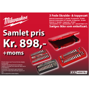 3 Fede skralde- og toppesæt