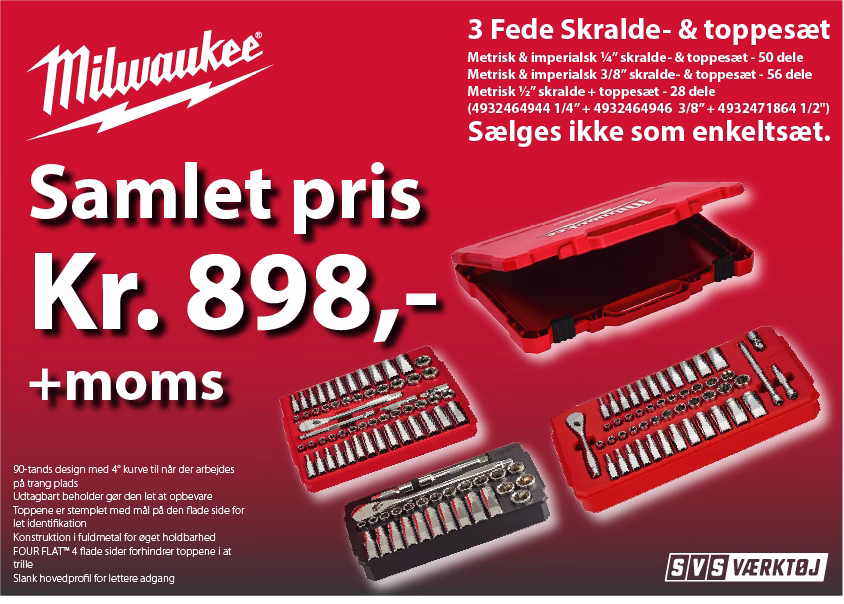 3 Fede skralde- og toppesæt