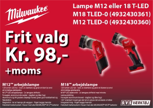 Milwaukee Lampe M12 eller 18 T-LED